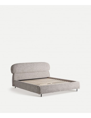 Cama Sannes Tapizada en Beige, estilo Contemporáneo y Natural