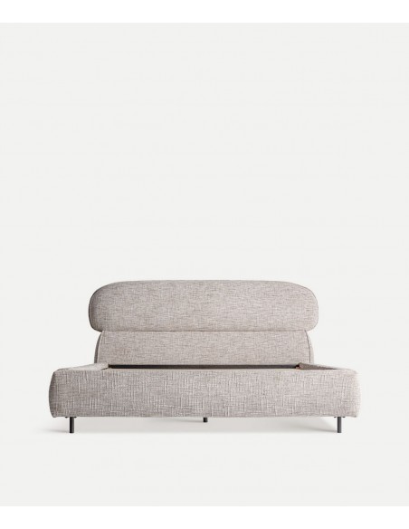 Cama Sannes Estofada em Bege, estilo Contemporâneo e Natural