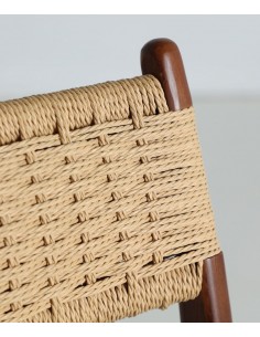Silla artesanal nórdica WHEL de madera color nogal y... 2