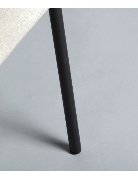 Silla moderna con brazos BURGNAC tela crema, metal negro