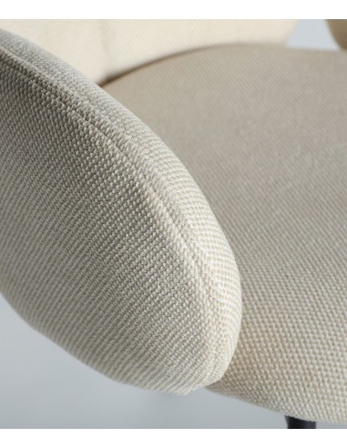 Silla moderna con brazos BURGNAC tela crema,...