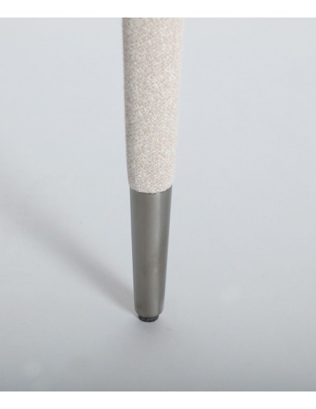 Cadeira CASSEL Art Déco em aço inoxidável e tecido off-white