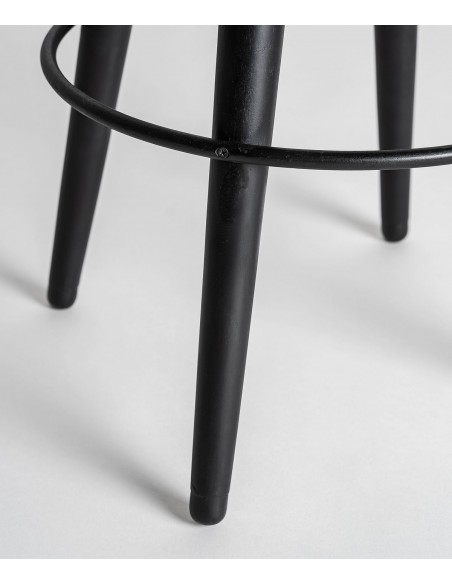 Taburete bar en piel marrón BEFAUX 74, estilo industrial vintage