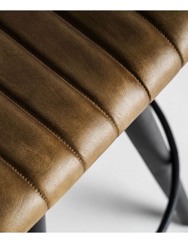 Banco baixo BEFAUX 59 em pele verde, estilo...