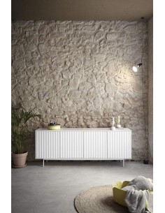 TEULAT APARADOR Serra 210x44, minimalista, gavetas lacadas a branco. 2