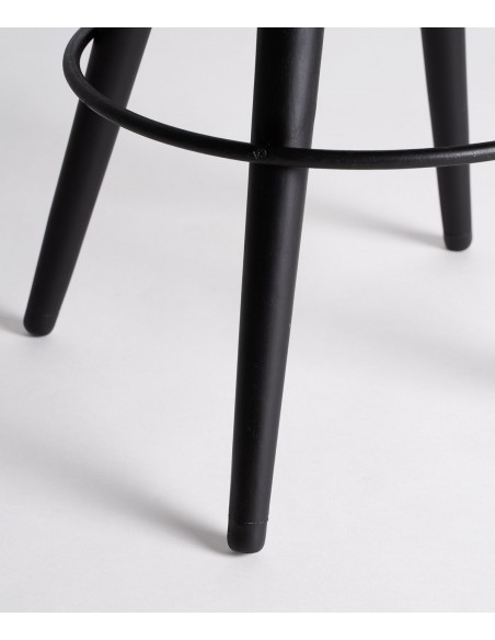 Taburete bajo en piel verde BEFAUX 59, estilo industrial vintage