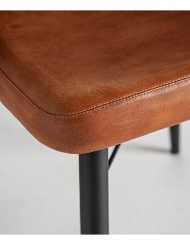 Cadeira LUARD em pele castanha, estilo...