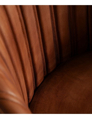 Cadeira LUARD em pele castanha, estilo...