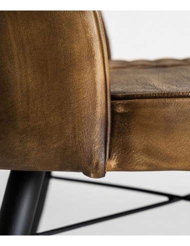 Silla de piel camel BROUSE estilo industrial,...