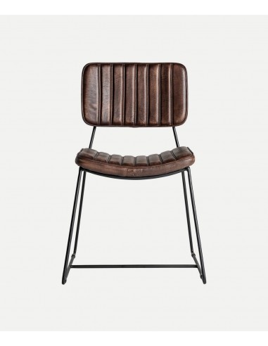 Cadeira ISSERT em pele castanha, design...