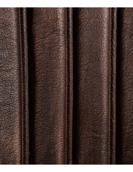 Silla de piel marrón ISSERT diseño industrial con metal negra