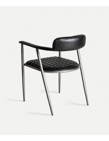 Silla de piel negra OLBY estilo vintage...