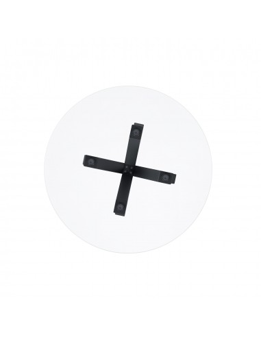 Mesa redonda de vidro Argo 120, base em aço preto