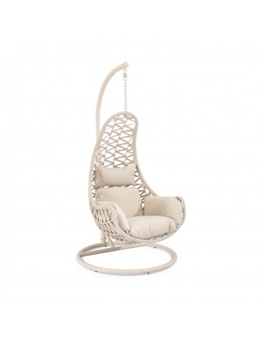 Sillón Colgante de Exterior CONSTANZA Beige,diseño Moderno en Ratán Sintético