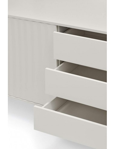 TEULAT APARADOR Serra 210x44, minimalista, gavetas lacadas a branco.