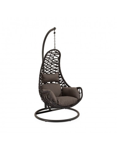 Cadeira Suspensa para Área Externa CONSTANZA Cinza escuro, Design Moderno em Rattan Sintético