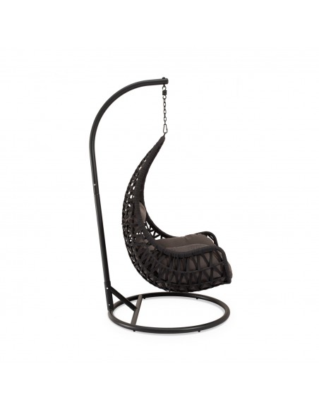 Sillón Colgante de Exterior CONSTANZA Gris oscuro,diseño Moderno en Ratán Sintético