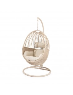 Sillón Colgante de Exterior HANNOVER Beige, estilo Boho...