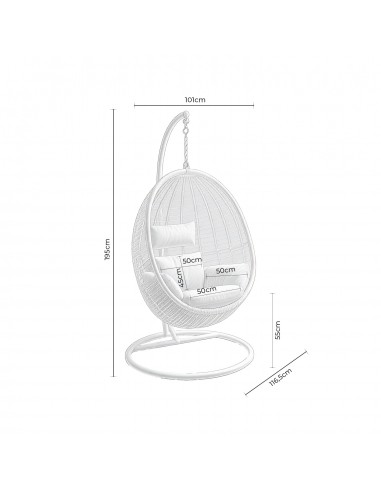 Cadeira suspensa para exterior HANNOVER Natural...