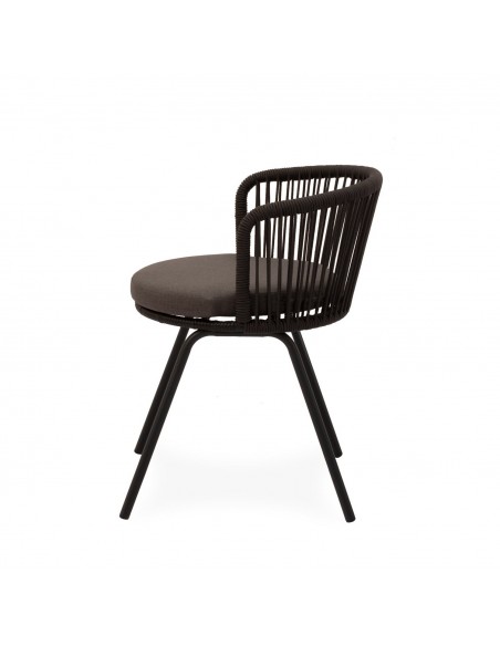 Silla de Exterior VILMA en Cuerda y Acero. Confort y Estilo para Terraza o Jardín