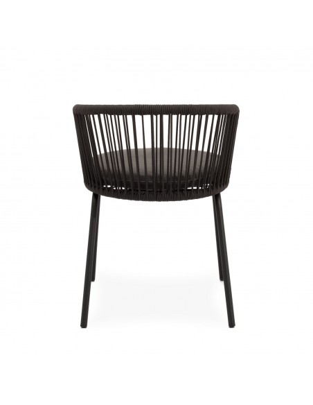 Cadeira para área externa VILMA em corda e aço. Conforto e estilo para terraço ou jardim
