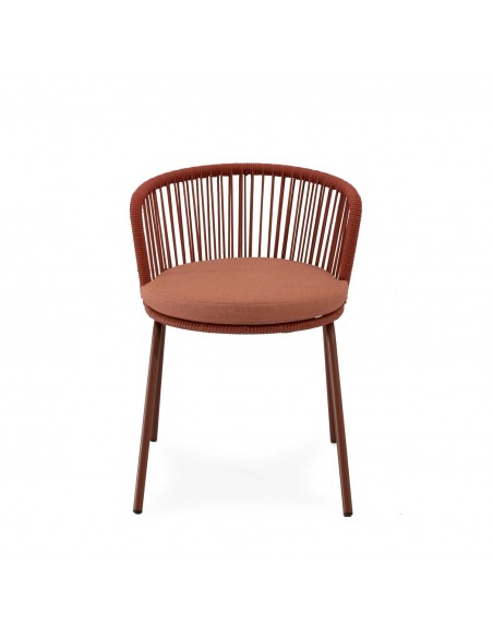 Silla de Exterior VILMA en Cuerda y Acero. Confort y Estilo para Terraza o Jardín