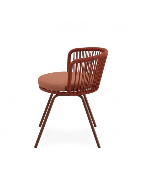 Silla de Exterior VILMA en Cuerda y Acero. Confort y Estilo para Terraza o Jardín