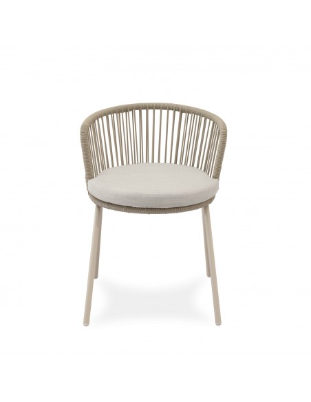 Silla de Exterior VILMA en Cuerda y Acero. Confort y Estilo para Terraza o Jardín