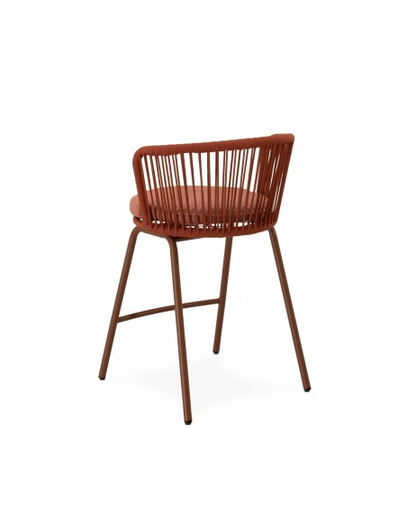 Taburete de Exterior VILMA 64 en Cuerda y Acero. Confort y Estilo para Terraza o Jardín"