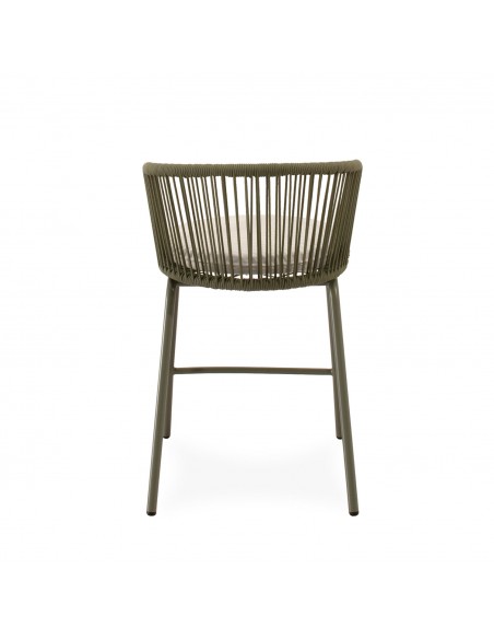 Taburete de Exterior VILMA 64 en Cuerda y Acero. Confort y Estilo para Terraza o Jardín"