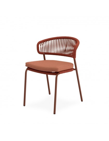 Silla apilable de Exterior PALMIRA en Cuerda y Acero