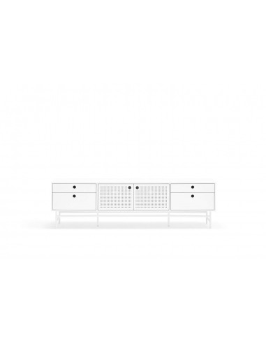 TEULAT MUEBLE TV PUNTO 180x40, DM lacado y metal blanco