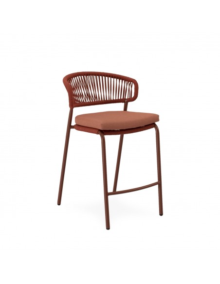 Taburete apilable de Exterior PALMIRA 68, en Cuerda y Acero