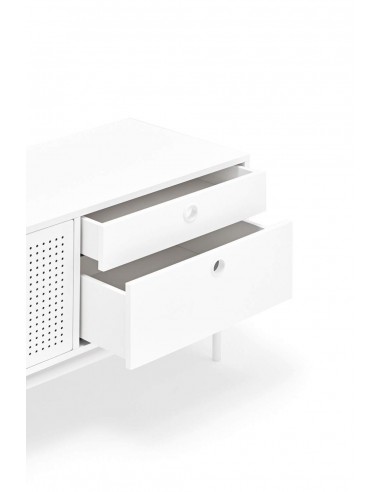 TEULAT MUEBLE TV PUNTO 180x40, DM lacado y metal blanco