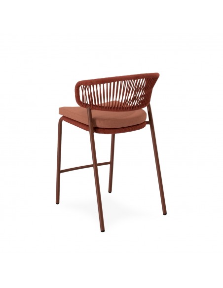 Taburete apilable de Exterior PALMIRA 68, en Cuerda y Acero