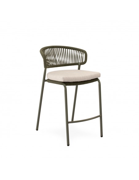 Taburete apilable de Exterior PALMIRA 68, en Cuerda y Acero