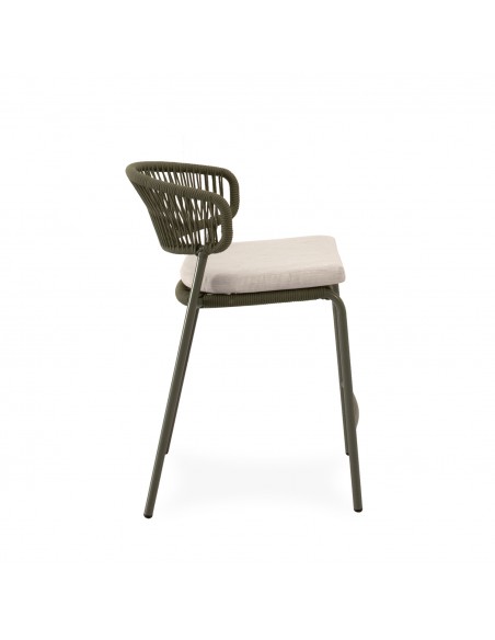 Taburete apilable de Exterior PALMIRA 68, en Cuerda y Acero