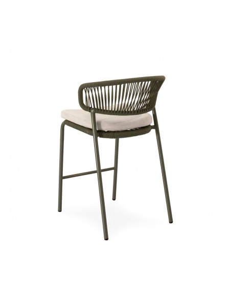 Taburete apilable de Exterior PALMIRA 68, en Cuerda y Acero