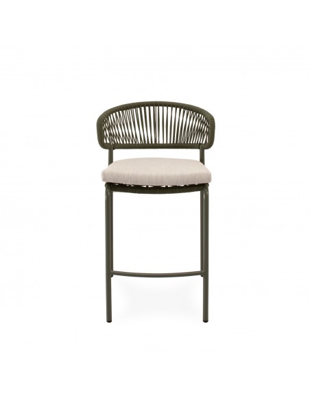 Taburete apilable de Exterior PALMIRA 68, en Cuerda y Acero