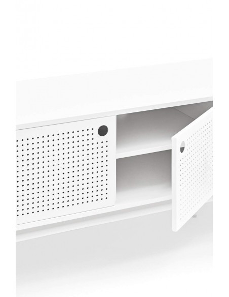 TEULAT MUEBLE TV PUNTO 180x40, DM lacado y metal blanco TEULAT MUEBLE TV PUNTO 180x40, DM lacado y metal blanco
