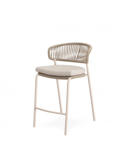 Taburete apilable de Exterior PALMIRA 68, en Cuerda y Acero