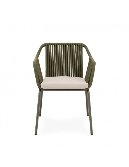 Silla de Exterior PENNY en Cuerda y Acero,diseño Envolvente y Elegante