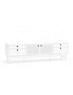 TEULAT MUEBLE TV PUNTO 180x40, DM lacado y metal blanco