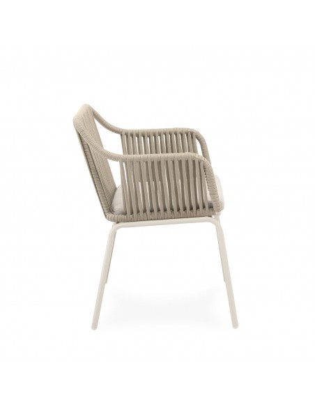 Silla de Exterior PENNY en Cuerda y Acero,diseño Envolvente y Elegante