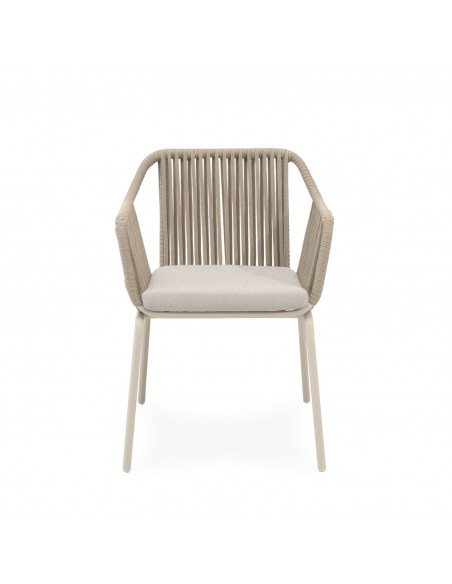 Silla de Exterior PENNY en Cuerda y Acero,diseño Envolvente y Elegante