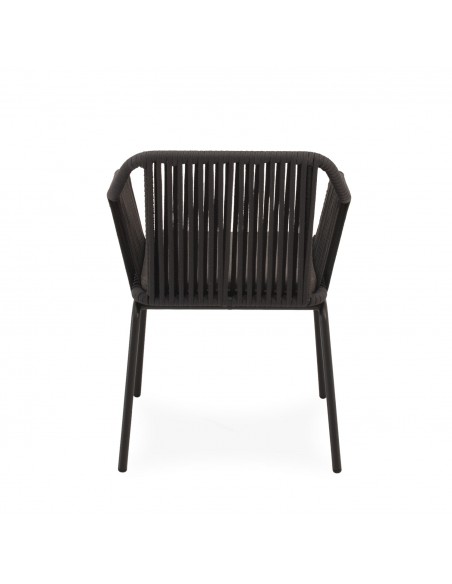 Silla de Exterior PENNY en Cuerda y Acero,diseño Envolvente y Elegante