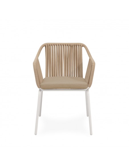 Silla de Exterior PENNY en Cuerda y Acero,diseño Envolvente y Elegante