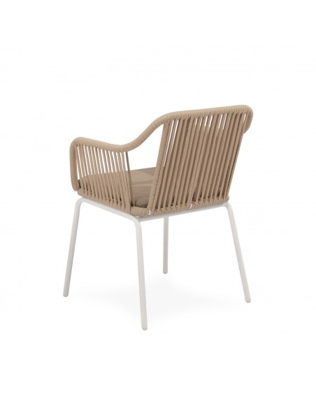 Silla de Exterior PENNY en Cuerda y Acero,diseño Envolvente y Elegante
