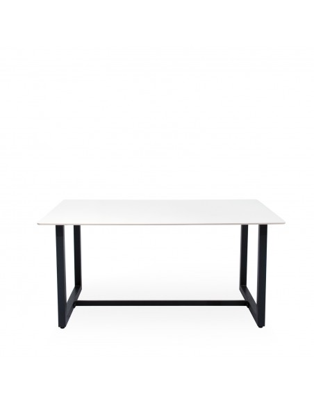 Mesa de Exterior AUDREY 160 x 90 en Porcelánico y Acero Negro