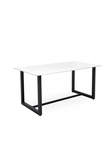 Mesa de exterior AUDREY 160 x 90 em porcelânico e aço preto | Centrolandia